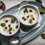Yoghurt panna cotta with finger limes