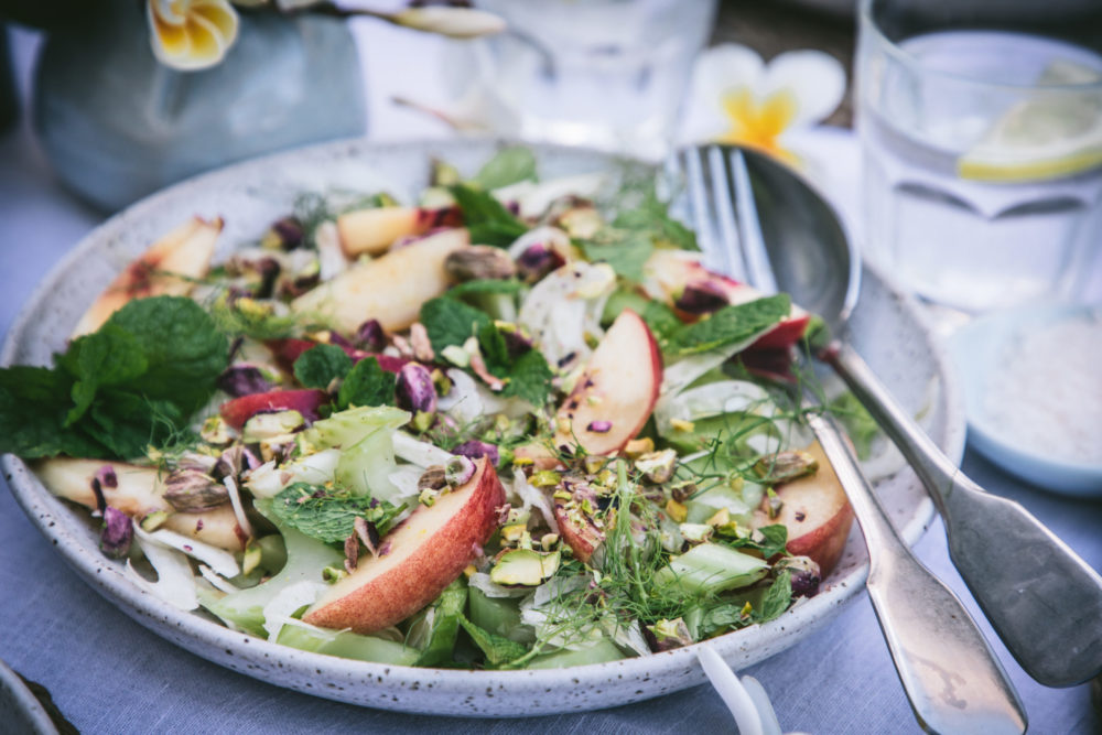 Celery, fennel and nectarine salad