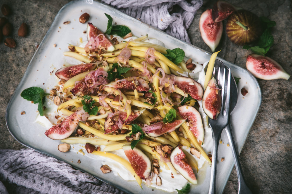 Yellow Bean and Fig Salad with Whipped Goat's Cheese
