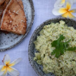 Edamame dip with lime, coriander and sesame