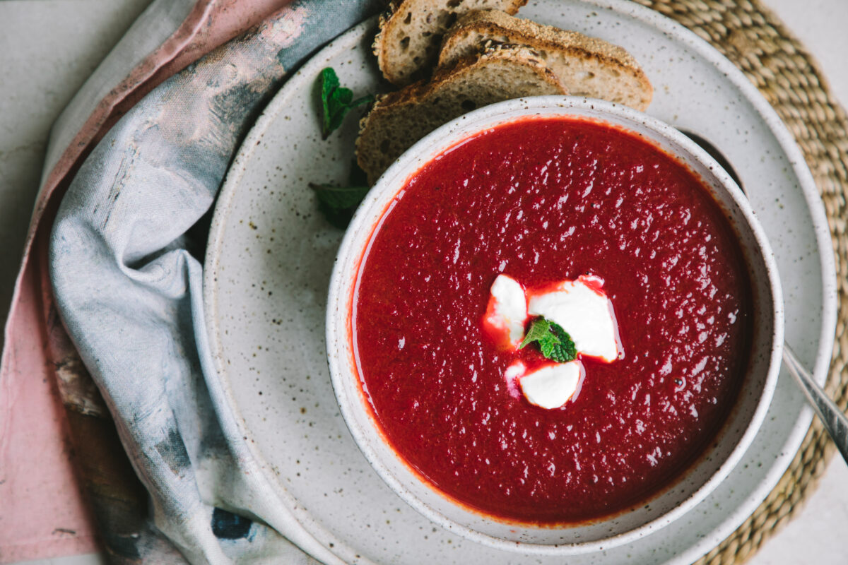 roasted beetroot and cinnamon soup