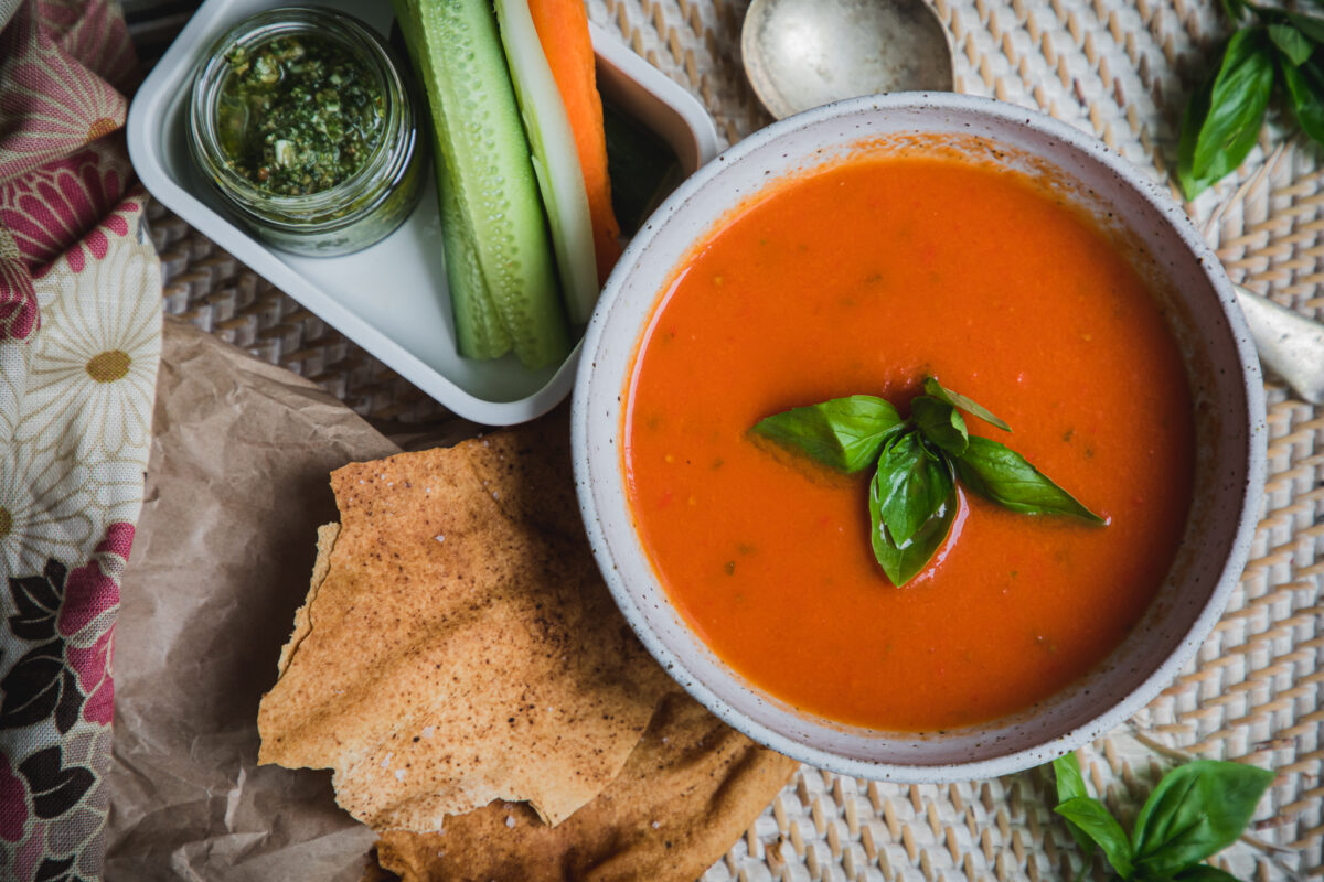 Chilled Tomato and Basil Soup