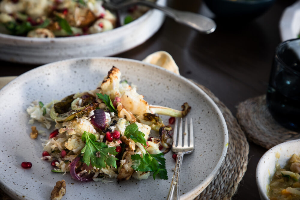 Cauliflower, Pomegranate and Walnut Salad