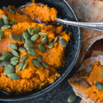 Roasted carrot dip with Za'atar pita